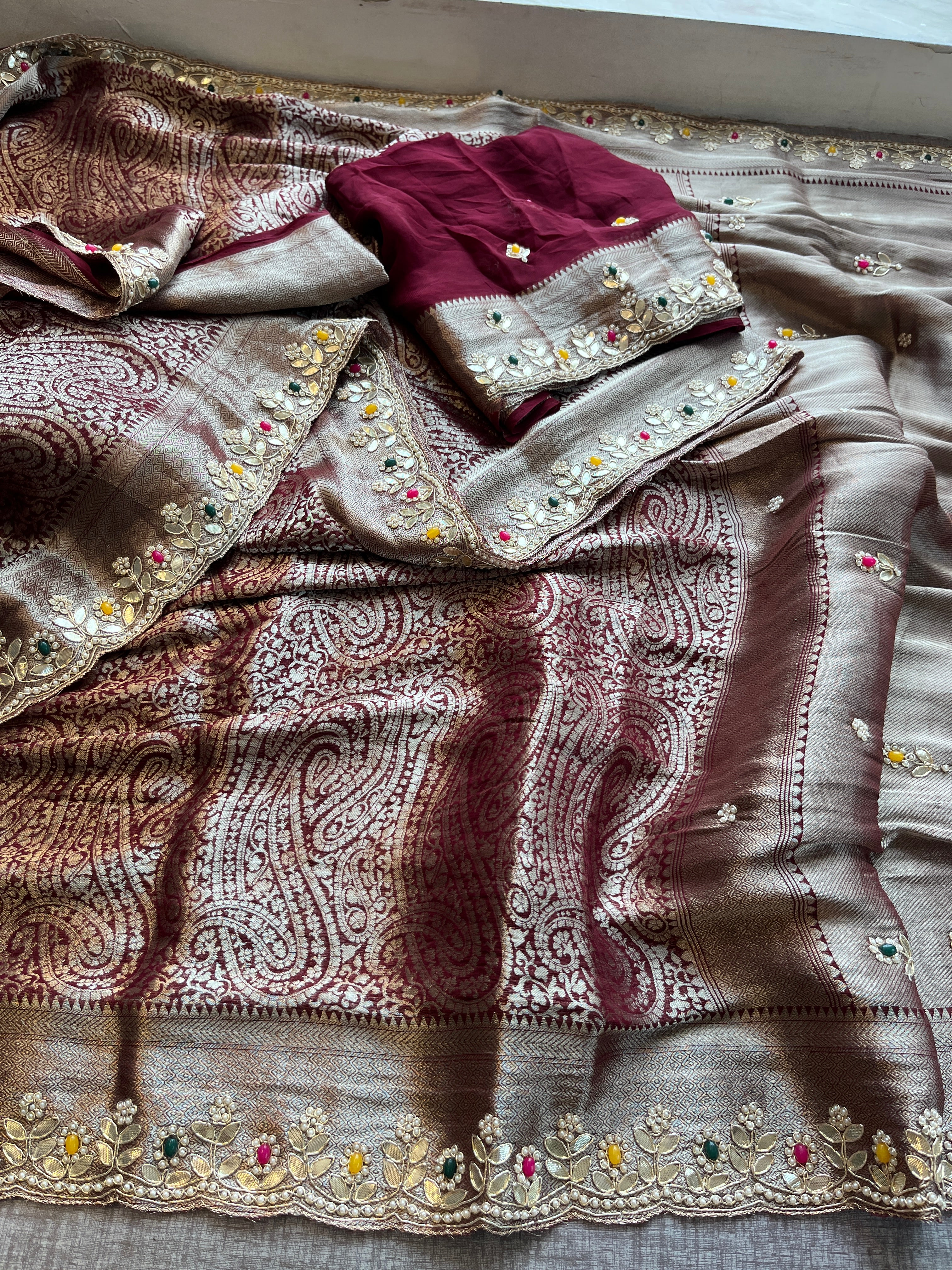 Pure Khaddi Georgette With Stone Work