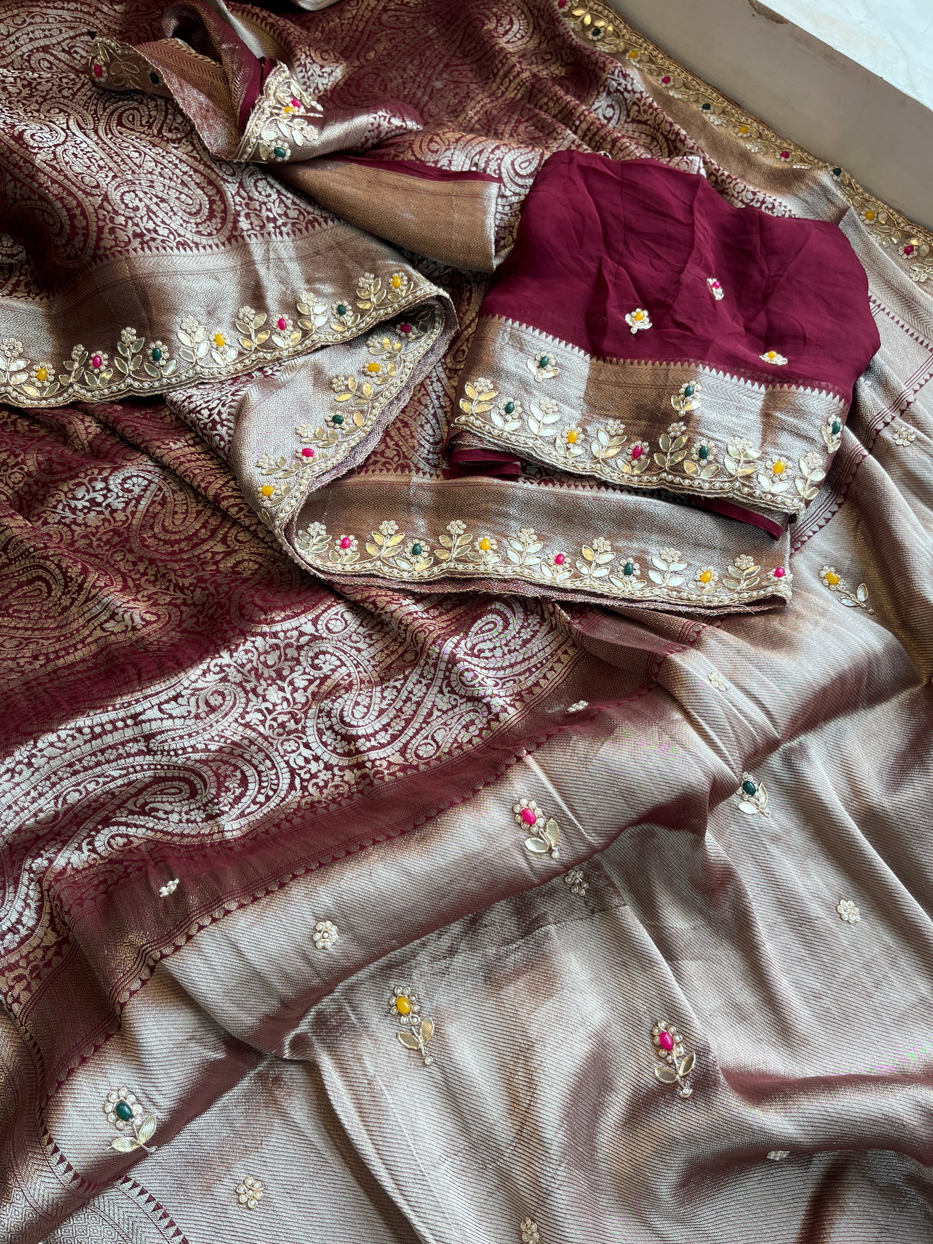Pure Khaddi Georgette With Stone Work