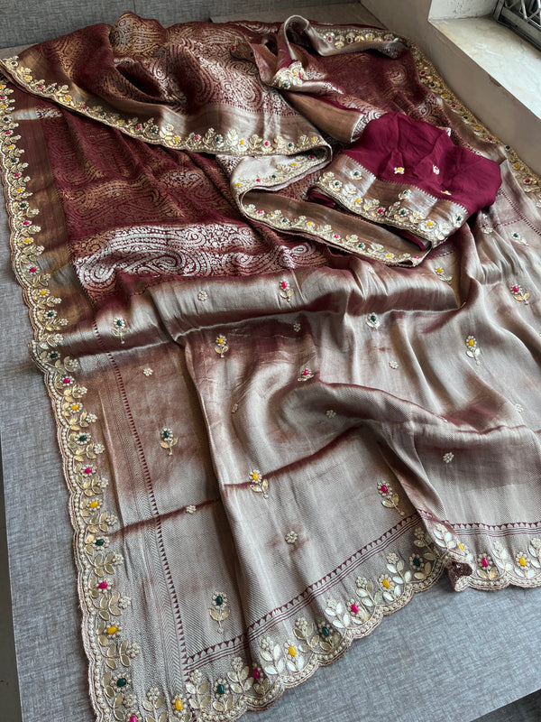 Pure Khaddi Georgette With Stone Work