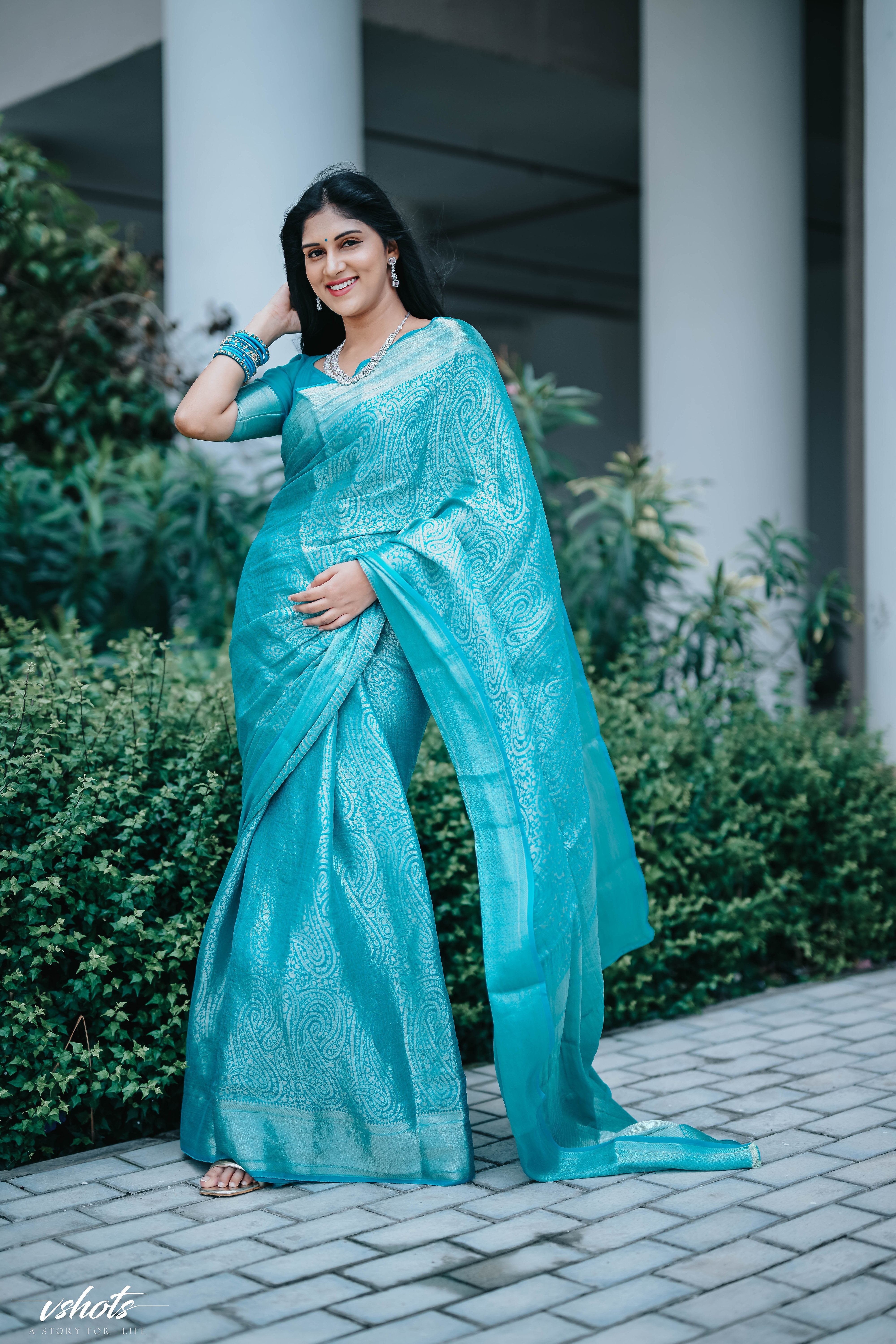 Pure Khaddi Georgette Saree With Banarasi Weaving