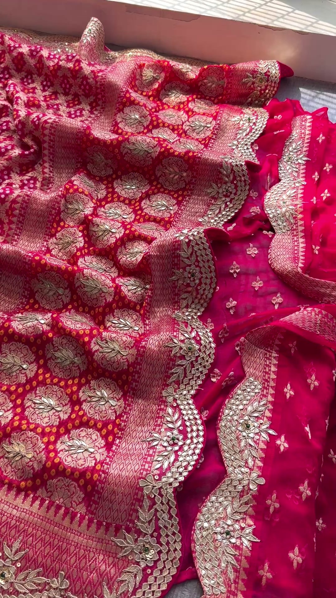 Khaddi Georgette Gharchola Saree Adorned with Gotapatti