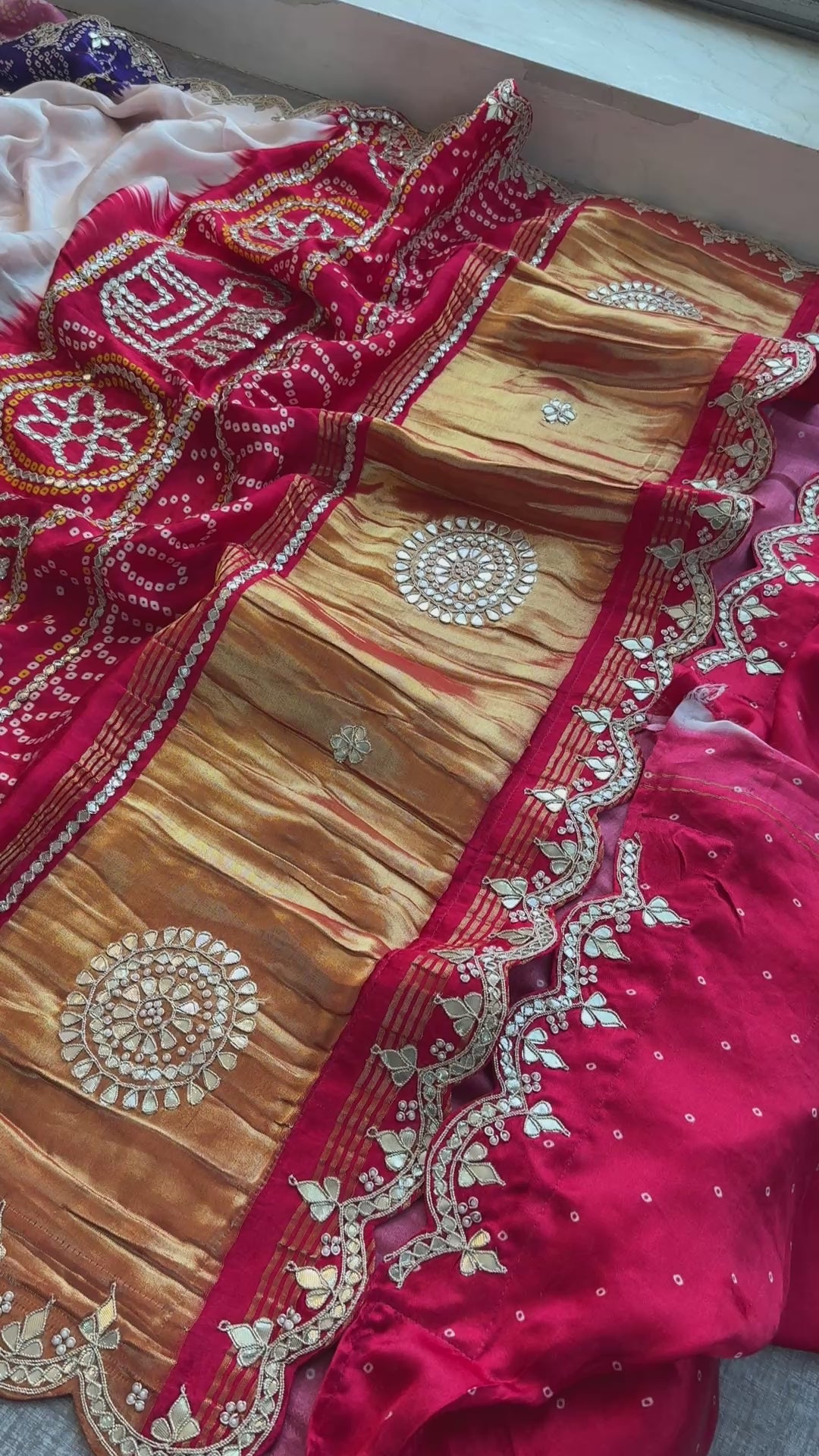 Lakdi patta gajji silk saree
