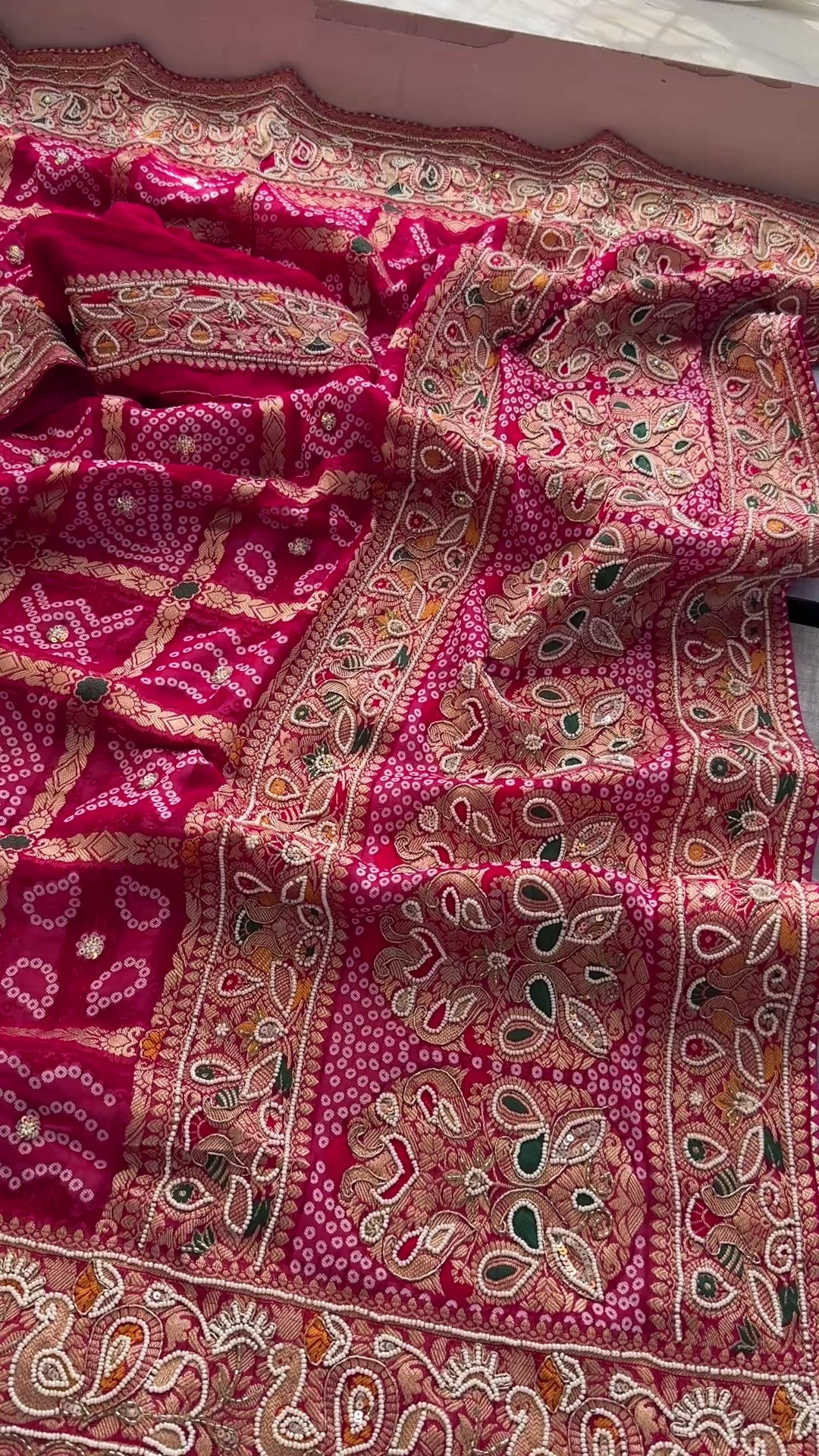 Pure georgette silk gharchola saree