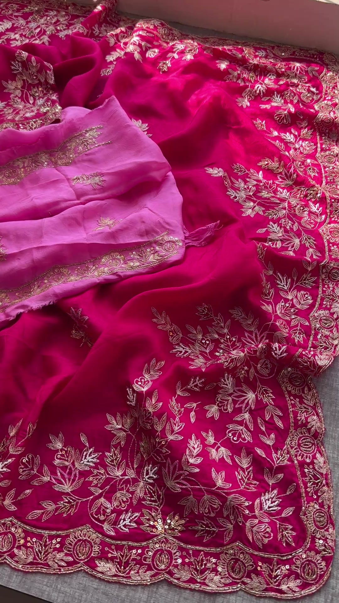 Pure munga Silk saree with Sequins And Kasab