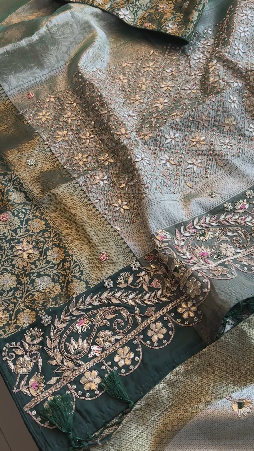Pure Kanjivaram Meena Silk Bansrasi Saree