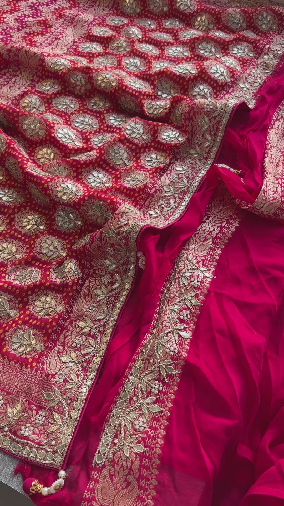 Pure Khaddi Georgette handwork gotapatti saree