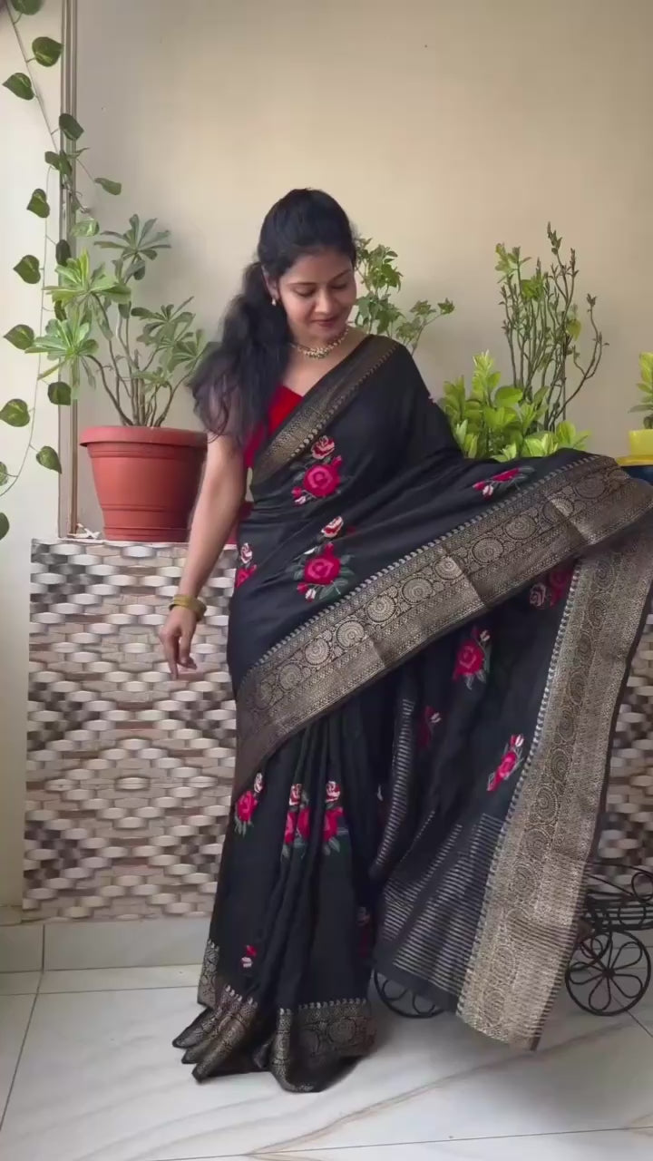Dola silk embroidery Saree