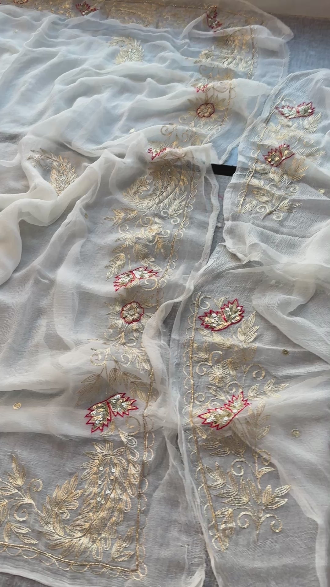 Offwhite Soft Chinon Saree