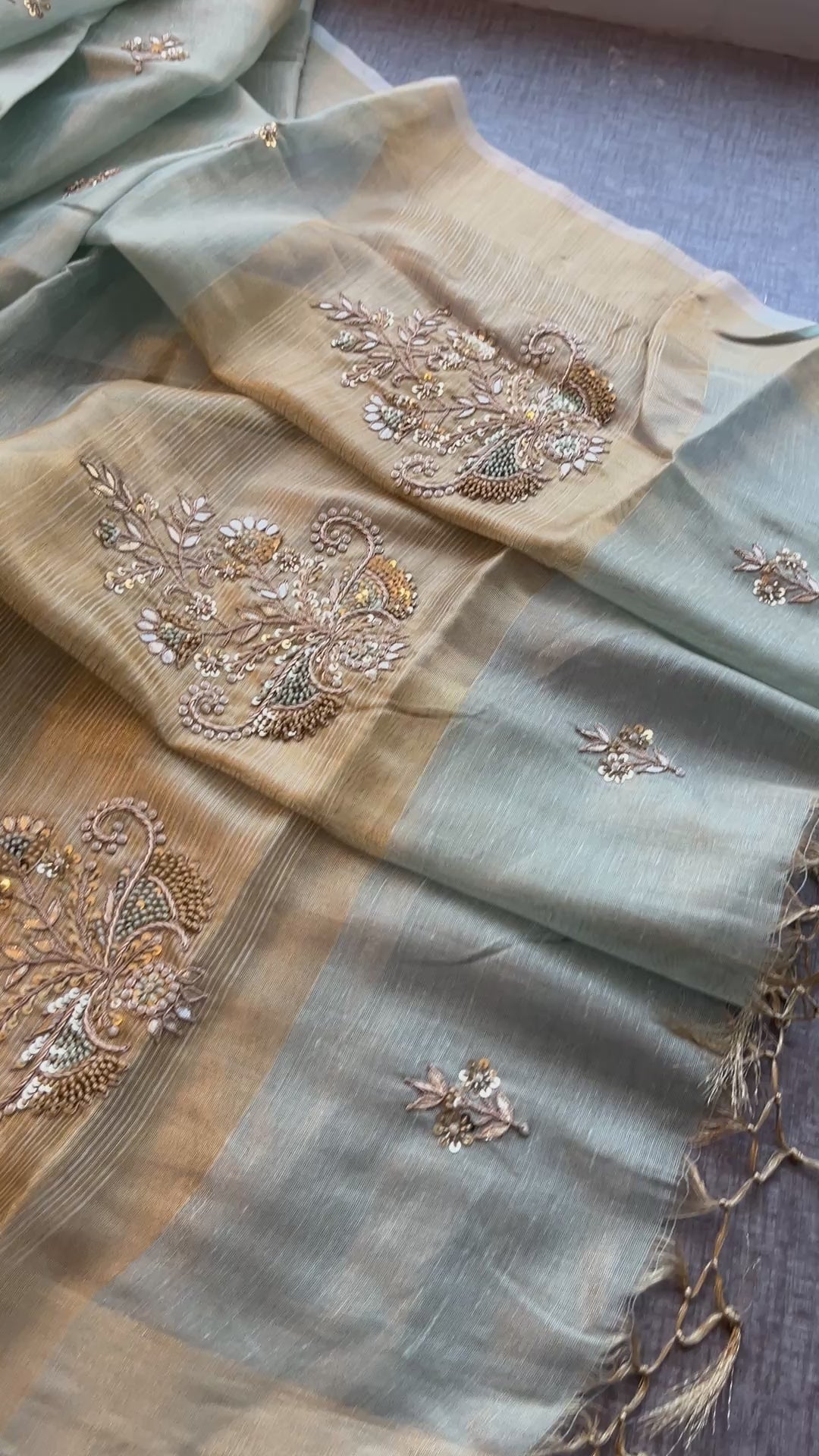 Tissue Linen Silk Saree