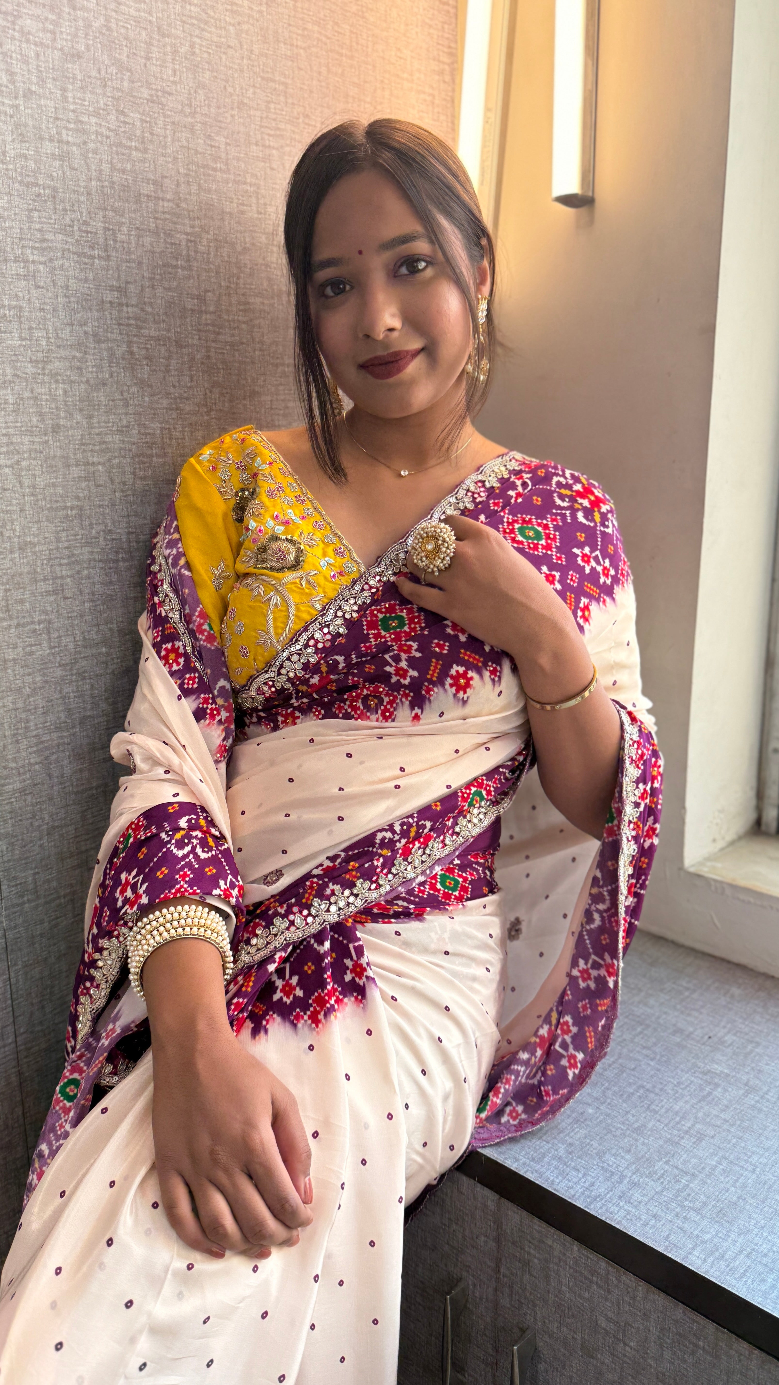 Soft Munga Silk with Pearl And Resham