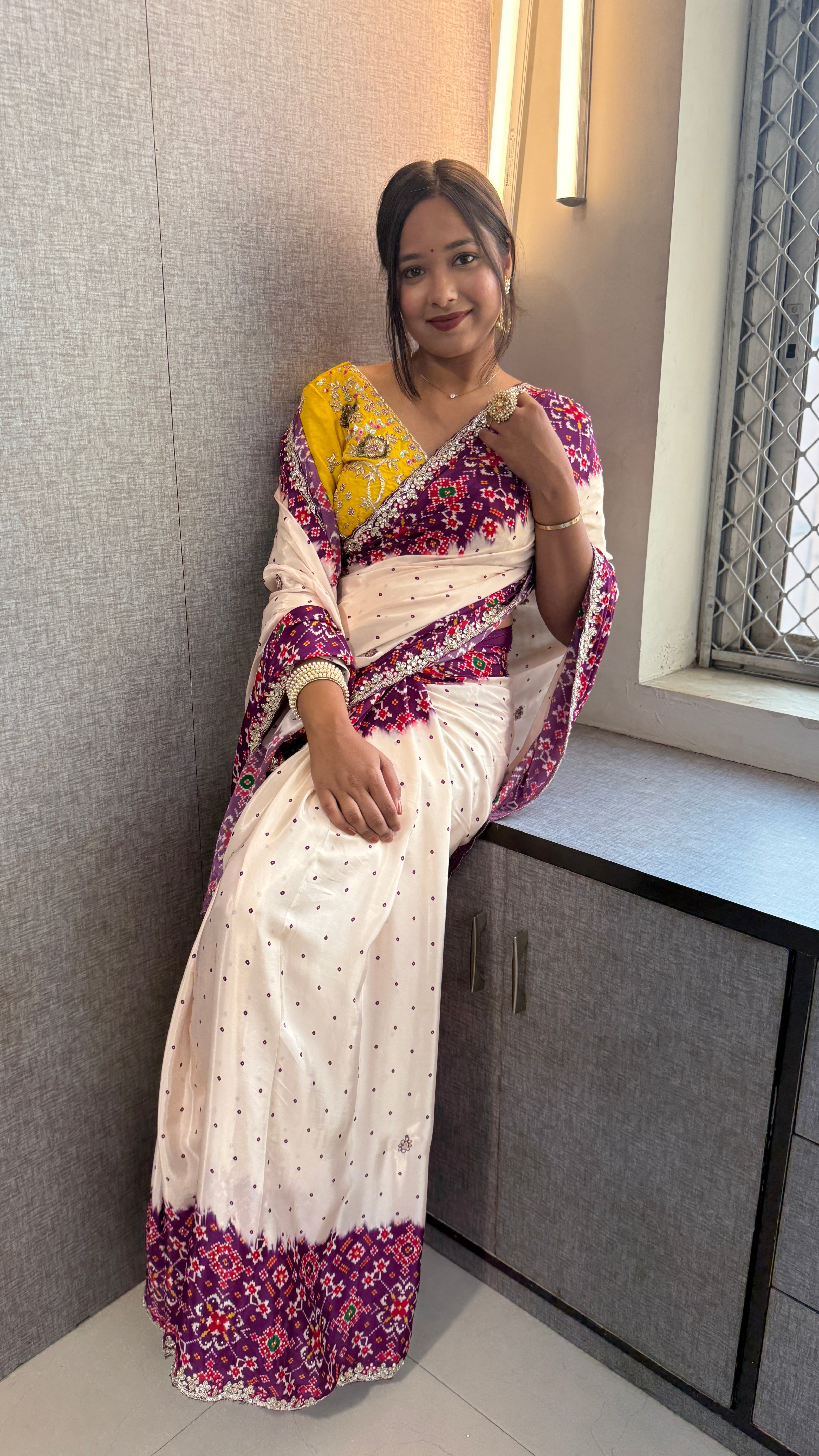 Soft Munga Silk with Pearl And Resham