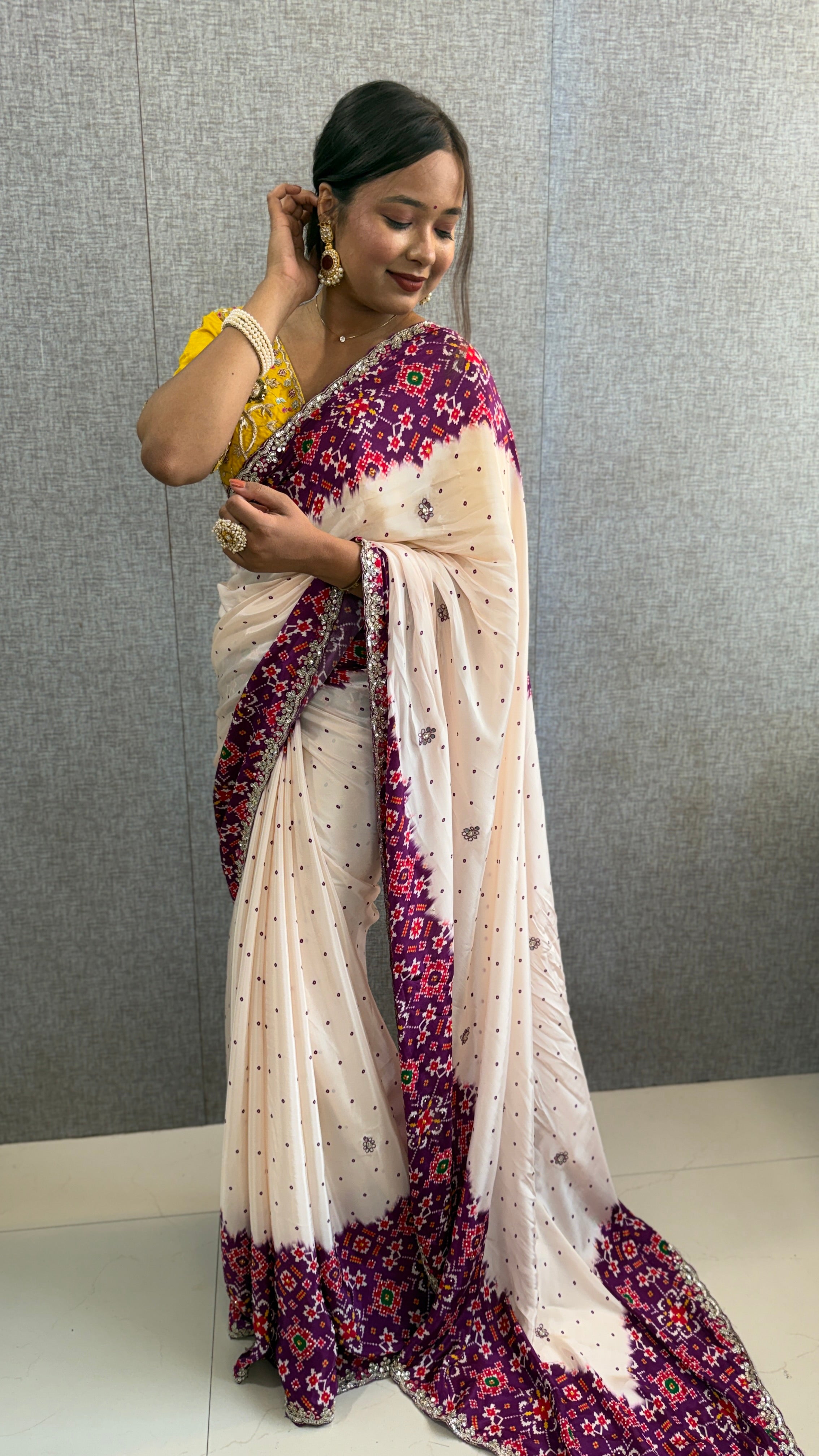 Soft Munga Silk with Pearl And Resham