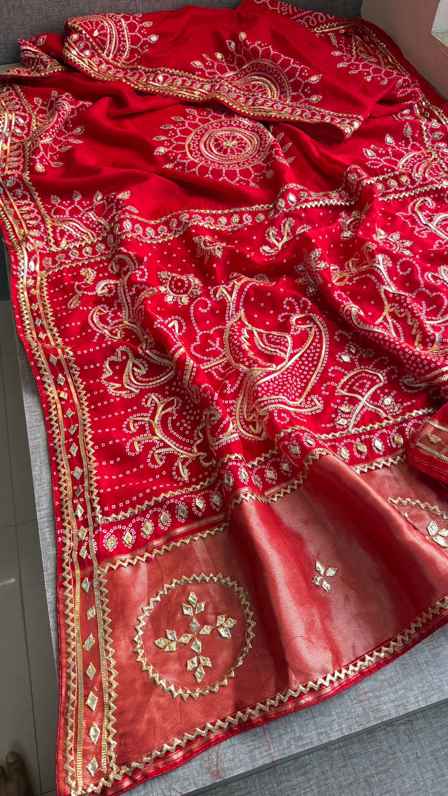 Munga Silk Sikhiya Gotapatti Saree with Peacock Motif & Zari Border | Soft Premium Festive Wear